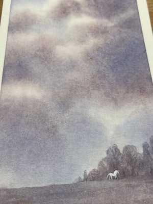 Unicorn Under Glittering Skies - Unframed Watercolour Painting